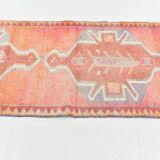 4x10 Runner Salmon Pink Vintage Runner, Turkish Wool Runner, 103x307Cm