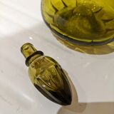 Vintage amber green olive decanter