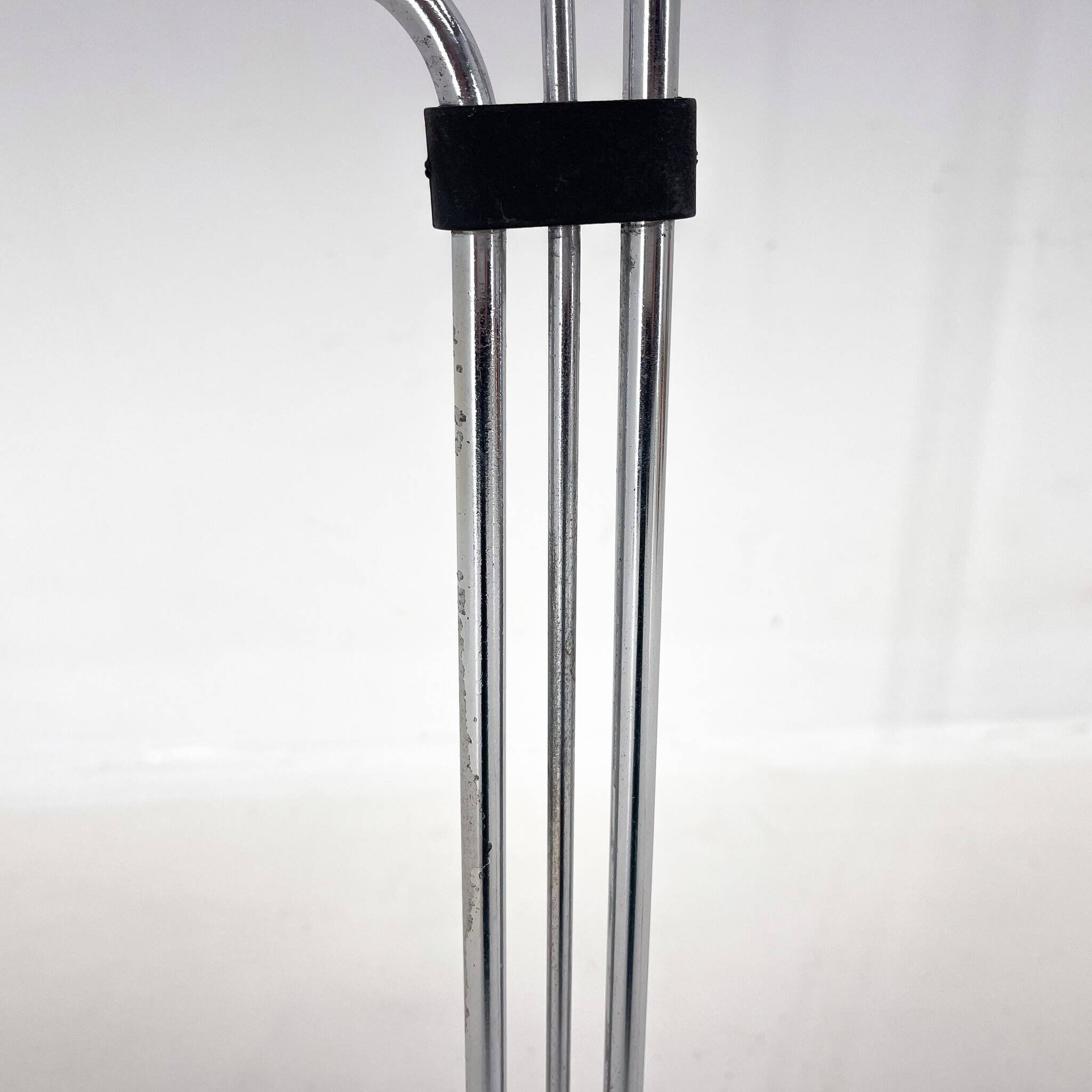 1970s chrome & glass floor lamp by lidokov, labeled, czechoslovakia