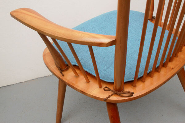 Fauteuil des années 1950 en cerisier, Albert Haberer