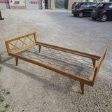 Vintage bed with compass feet from the 1950s