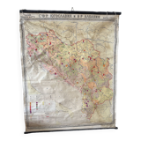 Cold war map of yugoslavia and albania vintage map 1963 linen school map