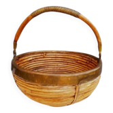 Rattan and brass basket 1970
