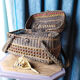 Braided wicker shopping basket