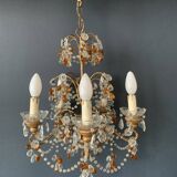 Two-tone crystal cage chandelier from the 1900s
