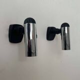 Pair of vintage adjustable wall lights, chrome metal, Italy 1970