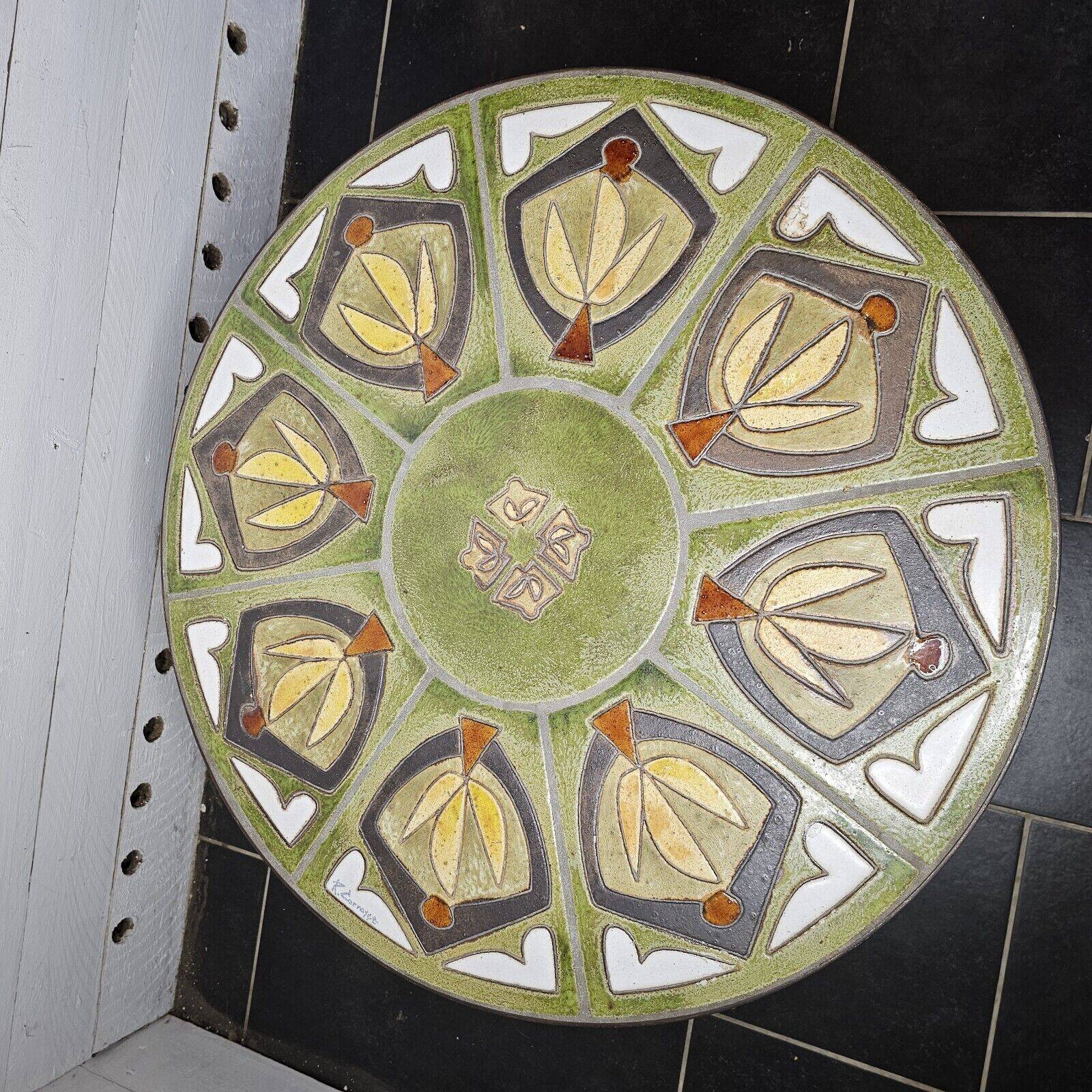 Round living room table from the 60s signed r.corroyez