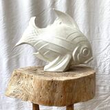 On Jan. Fish - Large Edition model in crackled white ceramic