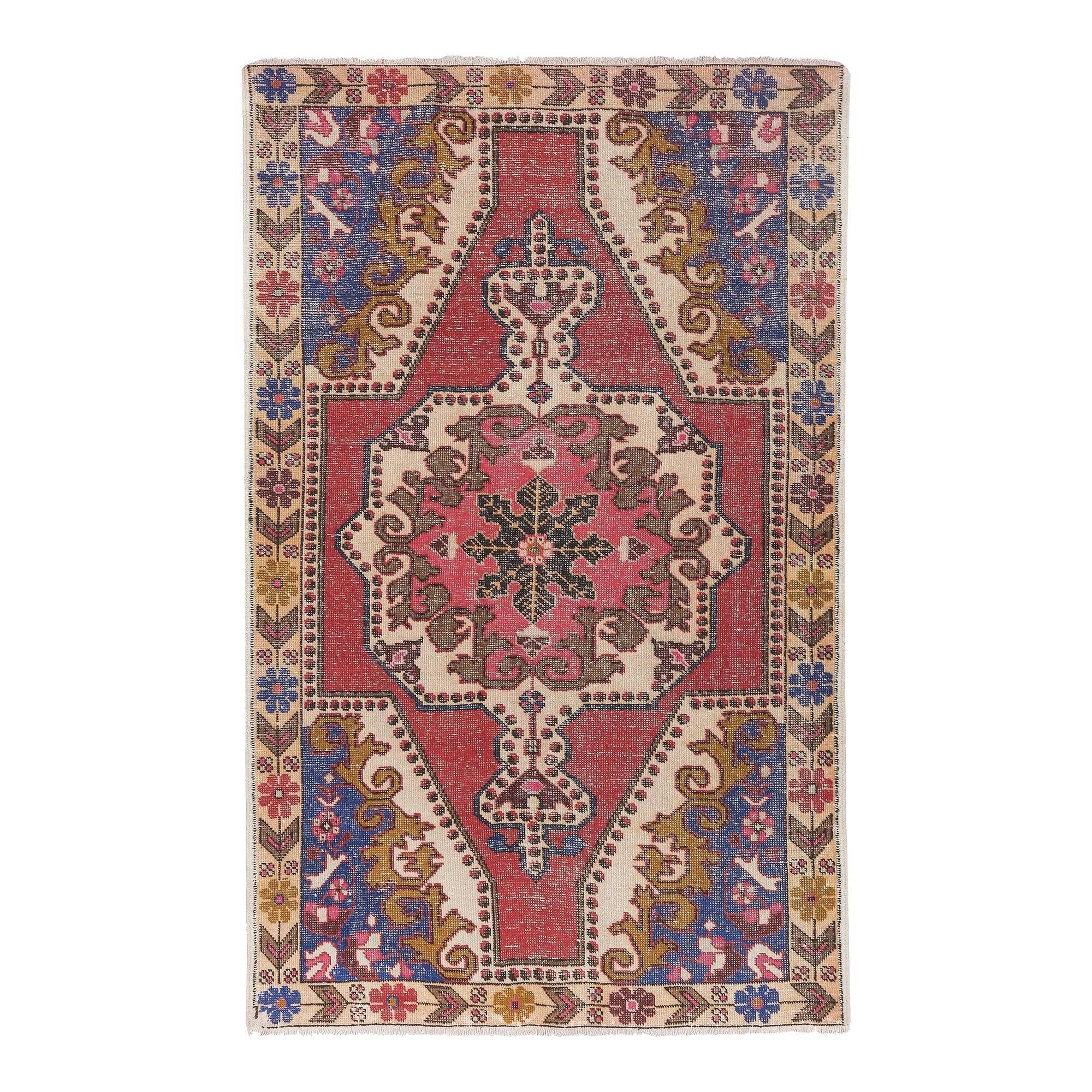 Vintage Turkish handmade rug 143x216 cm
