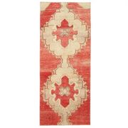 1970s Turkish Hand-Knotted Wool Cotton Red Runner Rug 104x260