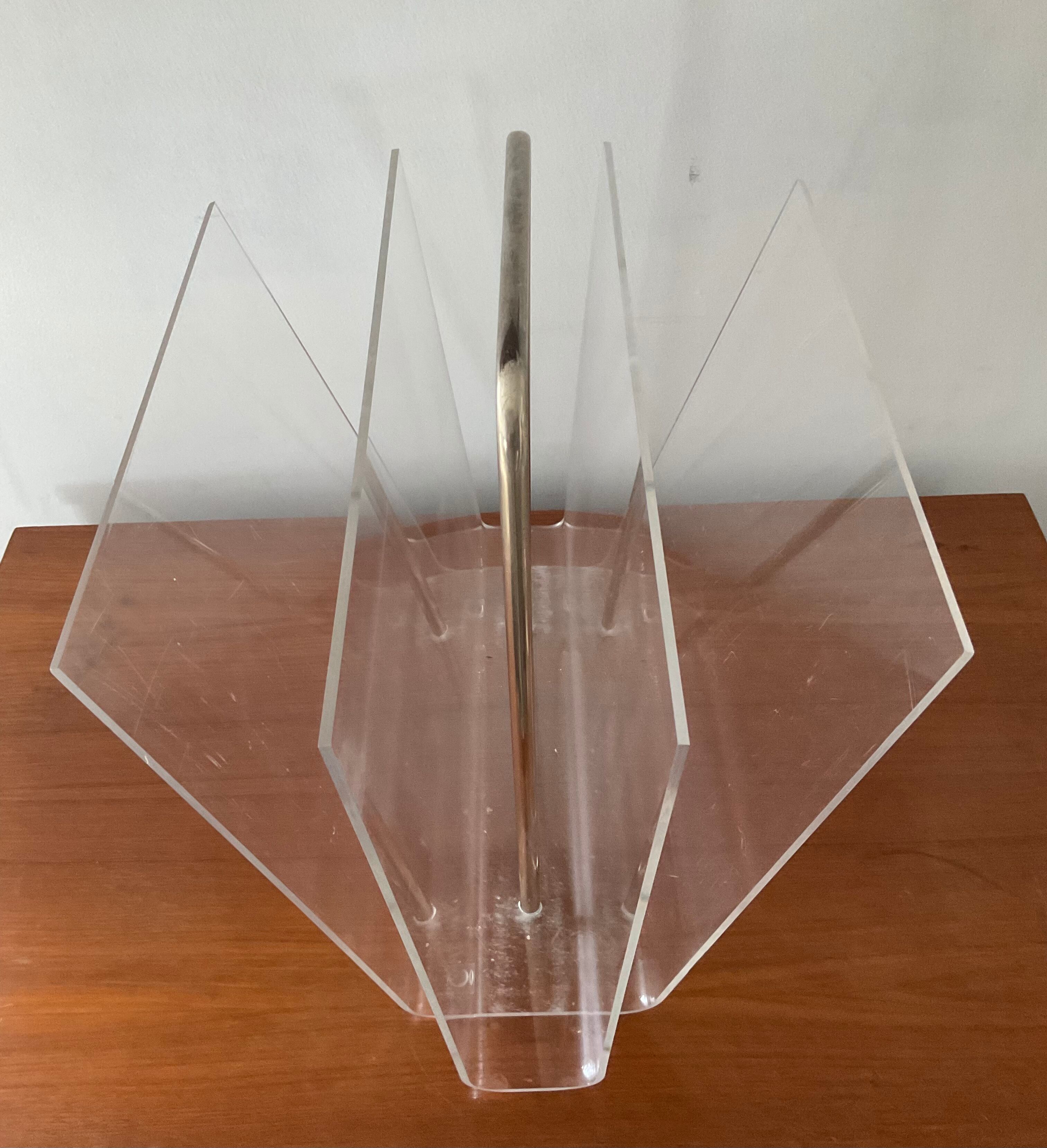 Vintage Plexiglas magazine holders from the 70s and 80s