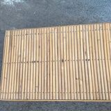 Table basse ancien d'appoint en rotin vintage