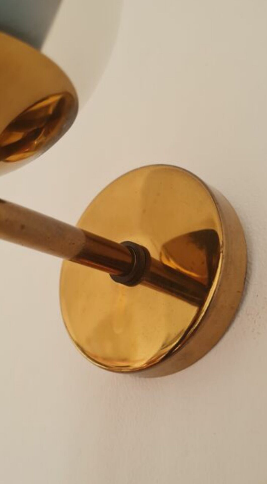 Pair of brass and glass wall lights