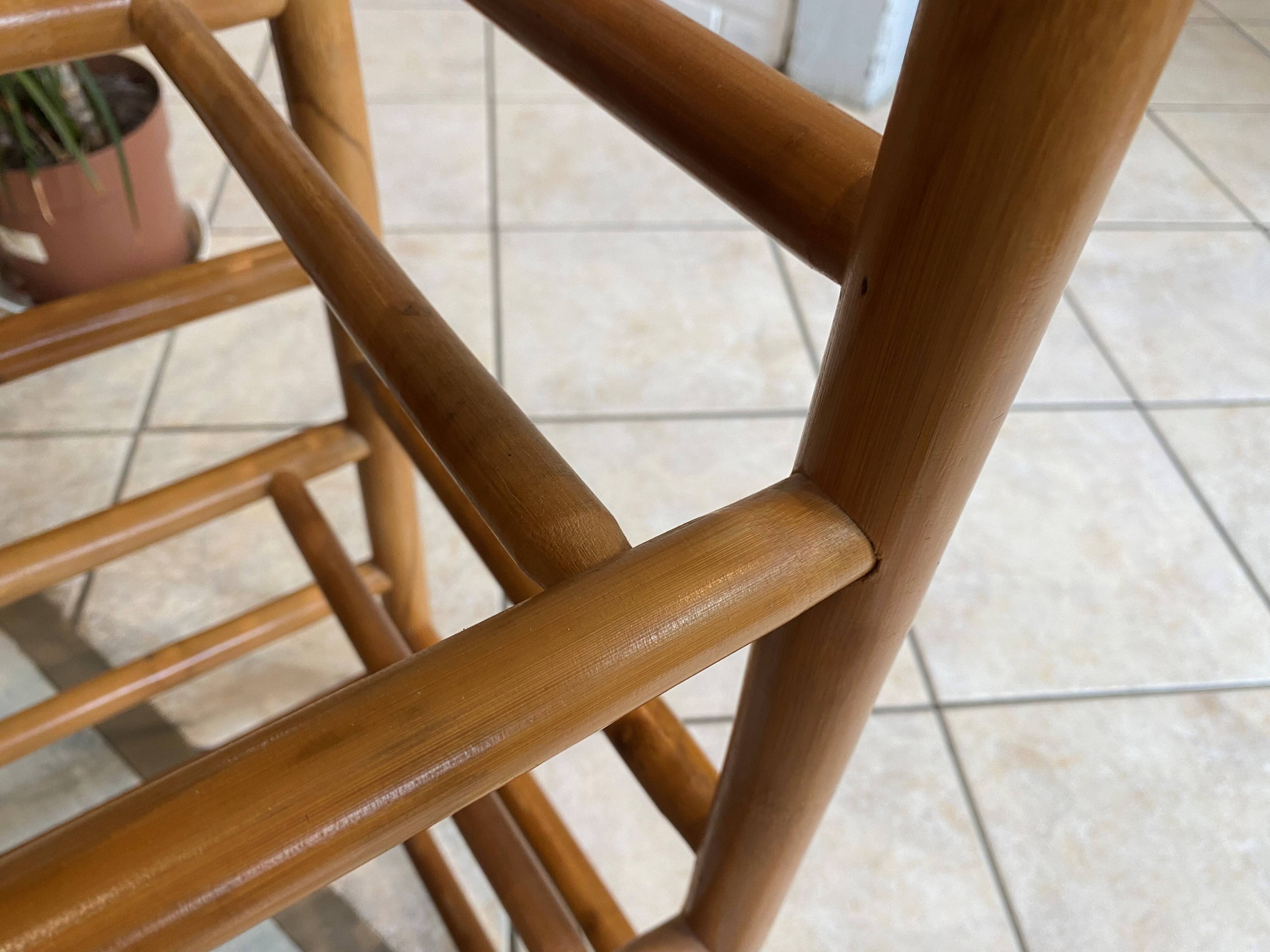Pair of vintage bamboo high bar stools