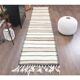Vintage Turkish Oushak Handmade Cotton Beige Wool Kilim Runner Rug 81x347