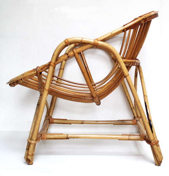 Rattan basket armchair