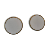 Paire d'appliques vintage Munkegaard Arne Jacobsen  en laiton et opaline, pour Poulsen Danemark 1957