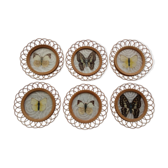 Under wicker glass