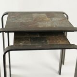 Tables from the 1960s-1970s wrought iron and slate