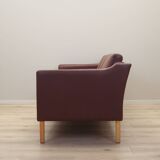 Brown leather sofa, Danish design, 1970s, production: Denmark