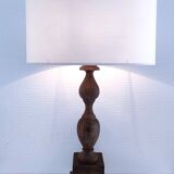 XL turned solid wood lamp base H.45.5 cm