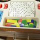 Unique 1960s bedside table with 15 complete games, compass legs, 1960s