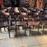 Set of 24 restored bistro chairs.