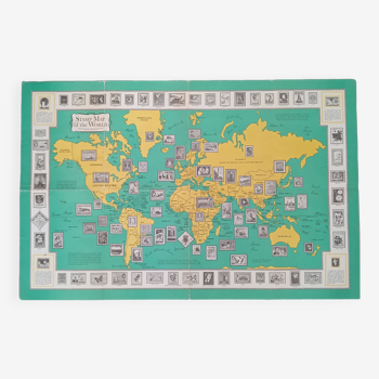 Map / Poster of world stamps