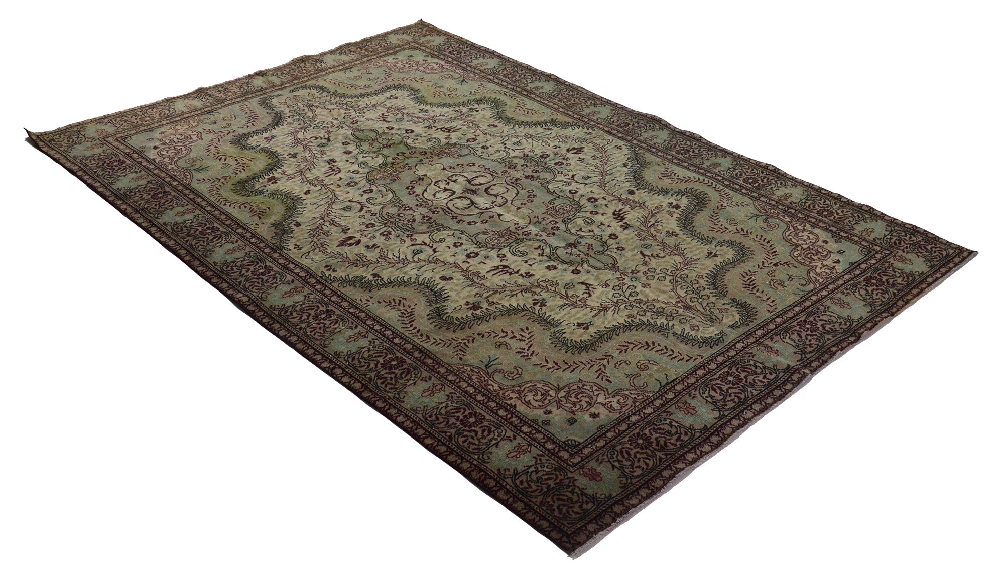 Anatolian handmade vintage rug 283 cm x 192 cm