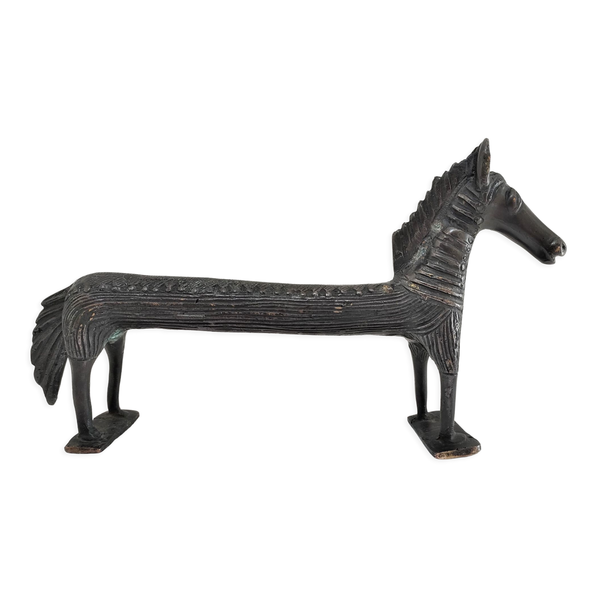 Horse sculptural brass solid patina black design