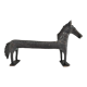 Horse sculptural brass solid patina black design