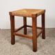 Wooden and straw stool