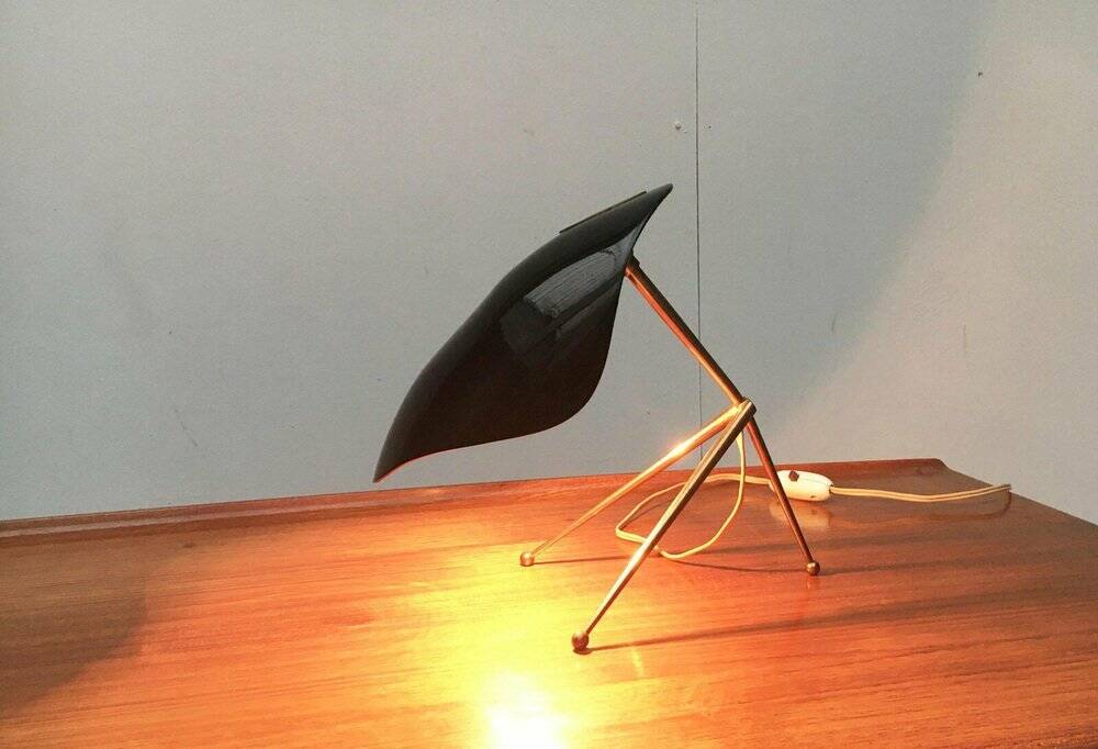 Mid-Century German Acryl and Brass Tripod Table Lamp from Cosack, 1960s, Set of 2