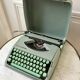 Mint green typewriter hermes baby made in switzerland