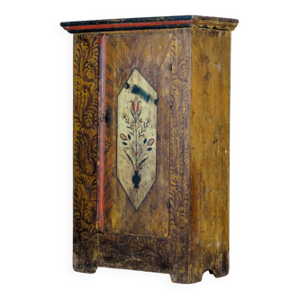 Meuble Antique d'Art Populaire Peint à la Main, vers 1850