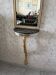 Console murale demi-lune style Louis XV avec plateau en marbre vert