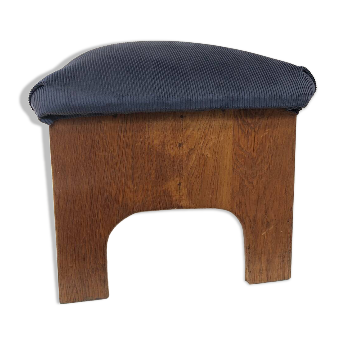 Brutalist velvet stool, 1970