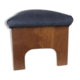 Tabouret brutaliste en velours, 1970