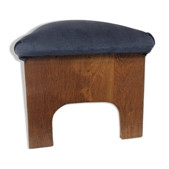 Tabouret brutaliste en velours, 1970