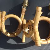 Pair of rattan wall lights