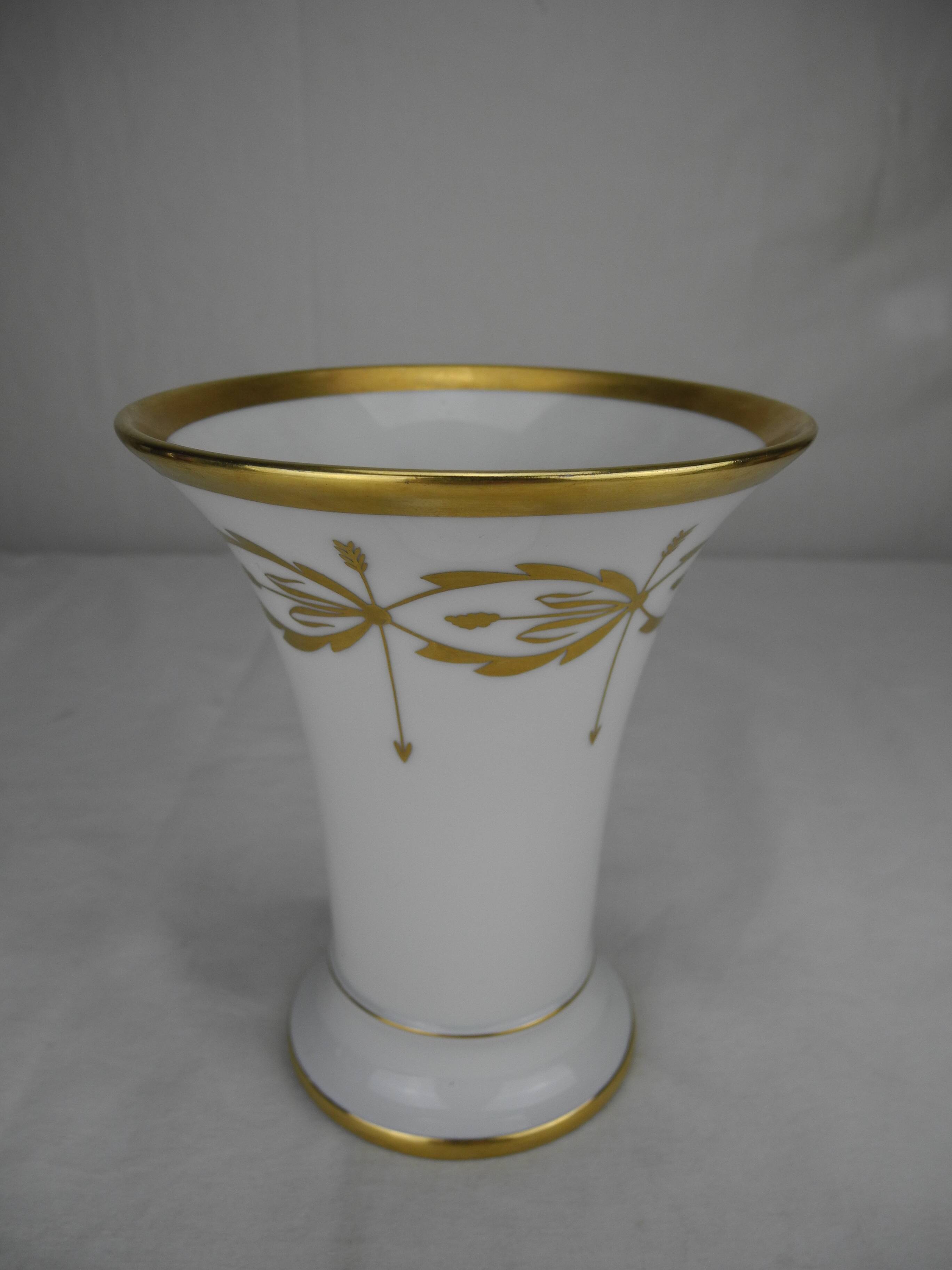 Gilded Limoges porcelain vase