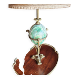 Neoclassical Bronze & Fluor Spar Lamp Signed Maison Charles