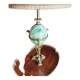 Lampe Néoclassique Bronze & Spath Fluor Signée Maison Charles