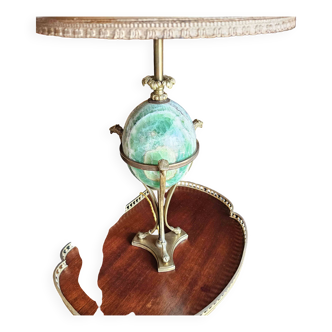 Lampe Néoclassique Bronze & Spath Fluor Signée Maison Charles