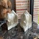 Pair of cracked earthenware bookends. ART DECO
