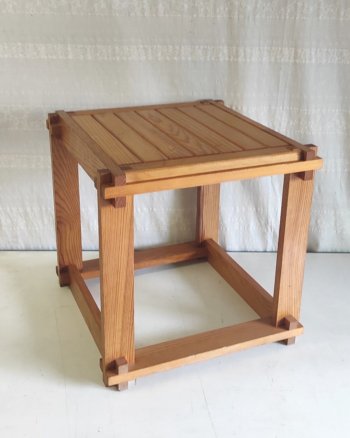 Solid wood side table - 70s