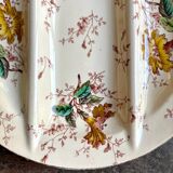 Lunéville asparagus plate in polychrome and gilded ironstone