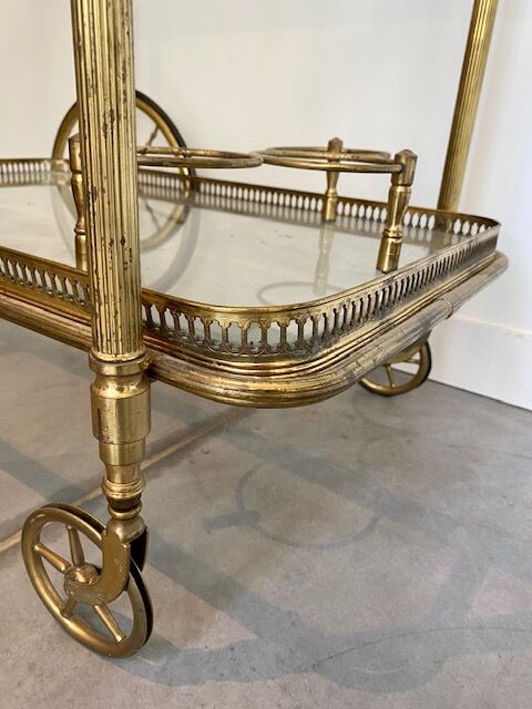 Vintage golden rolling trolley