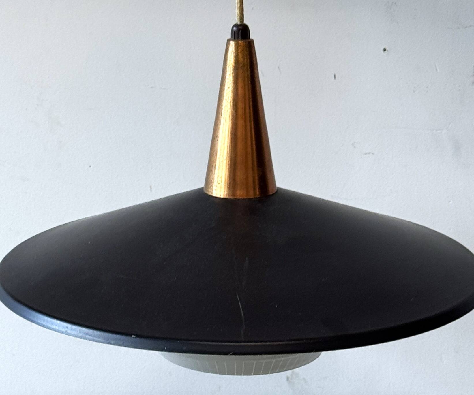 Adjustable Pendant Lamp, Denmark, 1970s, Mid-C, Vintage