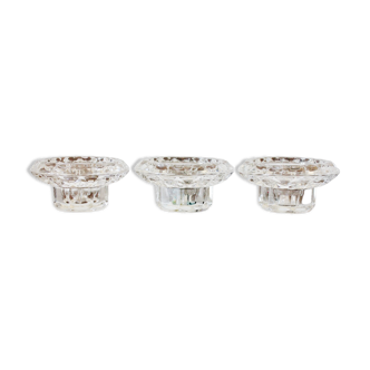 3 vintage Arques crystal candle holders